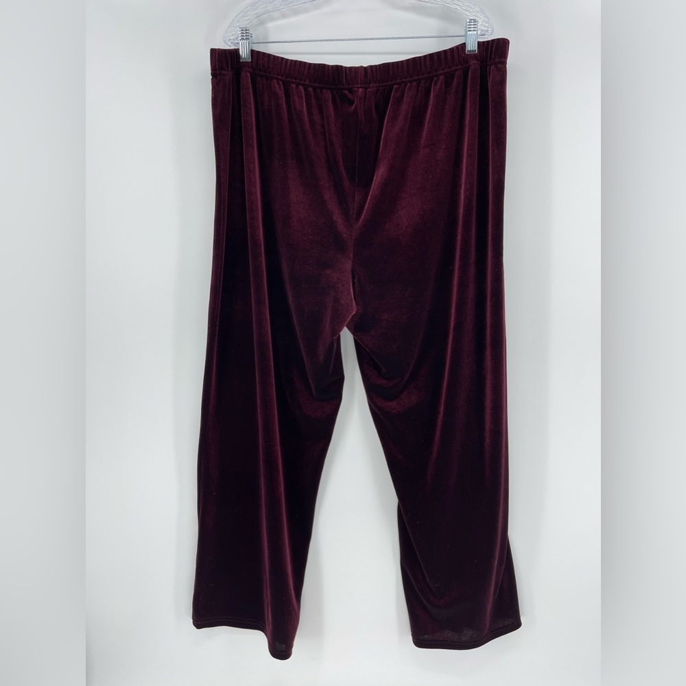 Cacique Velour Straight Leg Pull-On Pants in Wine, Elastic Waist, Women’s 18/20 - Picture 5 of 7